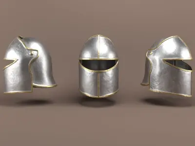 Medieval Knight Helmet 3D Model 3D model