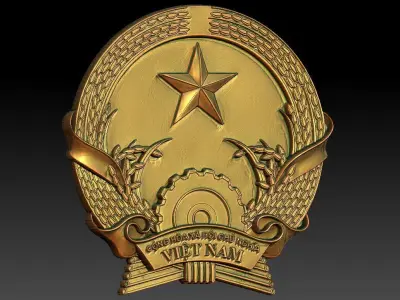 1 Vietnam national emblem CNC Relief Model 3D print model purchase