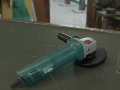 Realistic Power Tool Bosch Angle Grinder with PBR Texture Low-poly 3D model