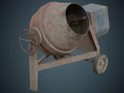 Concrete Mixer 2B Low-poly 3D model