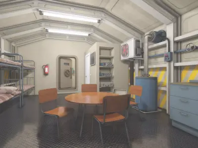 Nuclear Bomb Shelter Low-poly 3D model