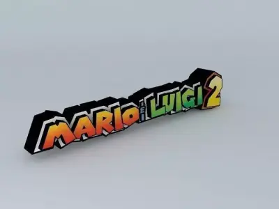 Mario And Luigi 2 - Text Logo 3D model