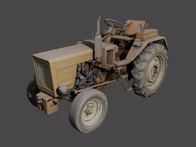 Old rusty and dirty tractor Wladimirec T-25 3D model