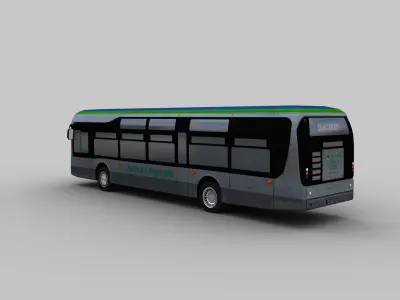 Electric Bus Lowpoly 4 Low-poly 3D model