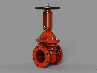 Pipeline industrial  valves Low-poly 3D model