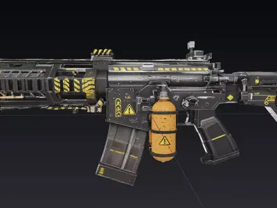 High-Quality Sci-Fi Flame Thower Futuristic Game-Ready Weapon 3D model