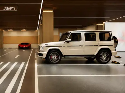 Luxury Underground Parking Garage Interior 3D model