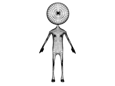 3D Stick Man Low-poly 3D model