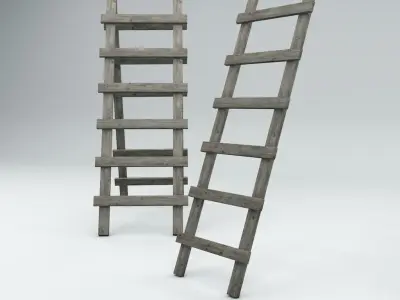 Small and Tall Ladder Low-poly 3D model