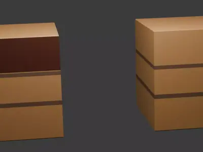Low Poly Wooden Burnt Crate Game Ready Asset  Low-poly 3D model