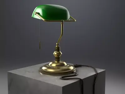 Desk lamp  Churchill style High and  Low-poly 3D model