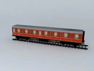Eco Rail Track 1st Class CarriageDummy Old Steam Days Free 3D model