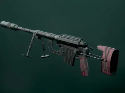 M200-withoutscope machine gun Low-poly 3D model