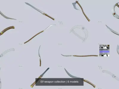 Elf weapon collection 3D Model Pack