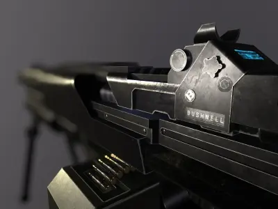 Machine gun Low-poly 3D model get