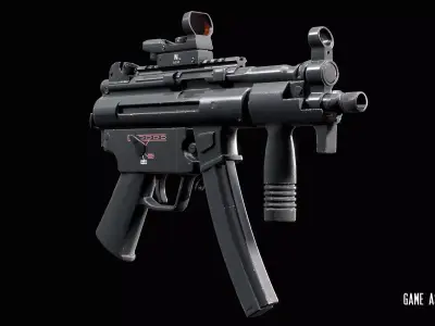 MP5K Submachine Gun Low-poly 3D model