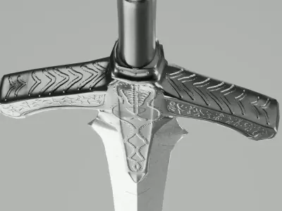 High detailed Sword Game ready  Low-poly 3D model