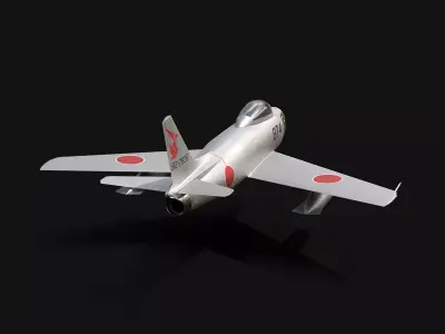 F-86 Sabre JASDF No Landing Gear Low-poly 3D model