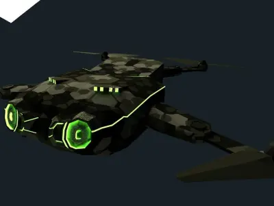 Military Drone model Low-poly 3D model