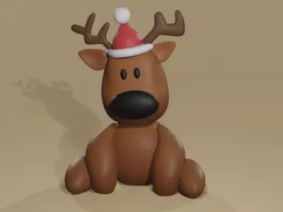toy tedy christmas deer Free 3D model