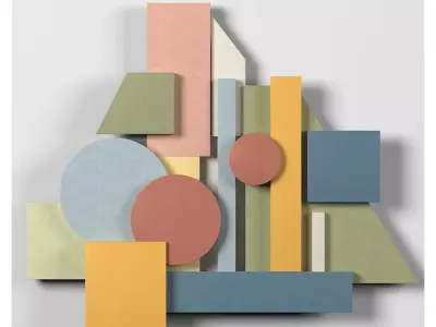 Wall Colored shapes Decoration - 90x50 - Collection - Part 9 3D model