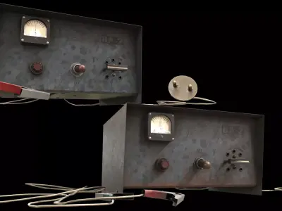 Car Battery Charger Low-poly 3D model