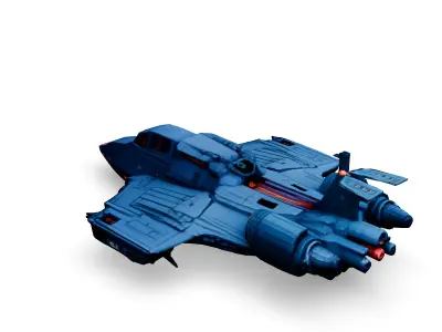 Scifi Dropship Versatile Spacecraft Model Low-poly 3D model