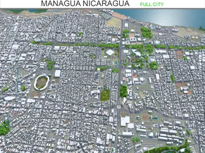 Managua Nicaragua 30km AI Low-poly 3D model