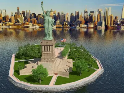 Statue of Liberty Island 3D model
