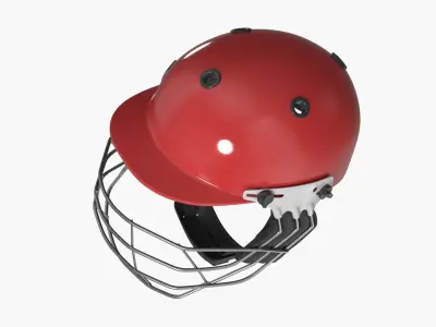  Cricket Headgear with Metal Face Cage Red 