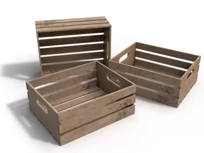 Wooden Crate 3D 3D model shop
