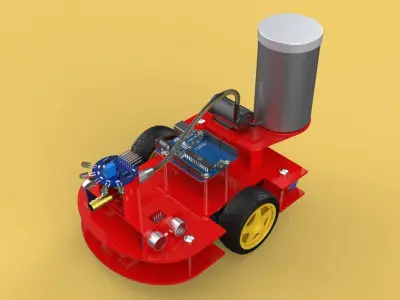 AUTONOMOUS FIRE FIGHTING ROBOT VEHICLE EXTINGUISHER SPRAYER UGV 3D model