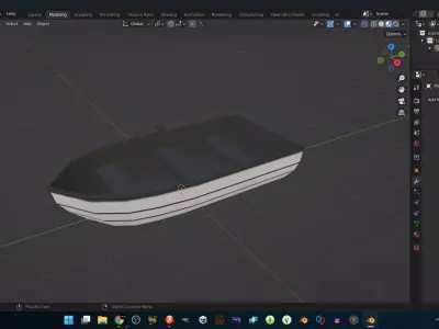 low poly rowboat boat Free low-poly 3D model