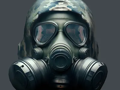 Gas mask helmet 3d model military combat Low-poly 3D model Low-poly 3D model