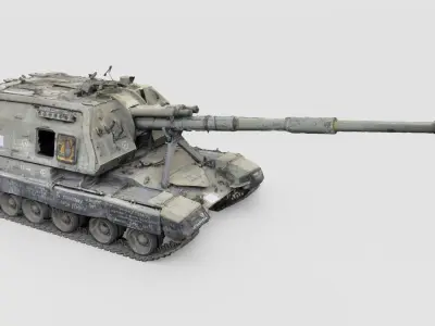 Destroyed 2S19 Msta 152 mm self-propelled howitzer M1990 3D model order