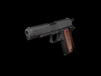 MP10C Classic Fictional Pistol Low-poly 3D model
