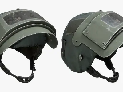 Helmet Low-poly 3D model 10