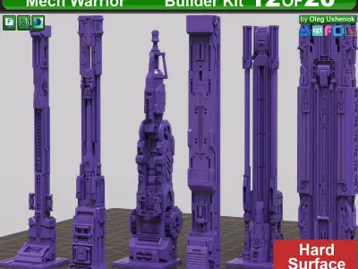 Mech Warrior Hard Surface Kitbash 12 of 20 3D model