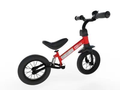 Bicycle balance bike for toddlers Low-poly 3D model