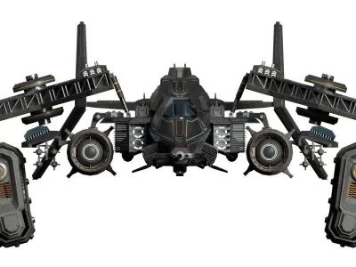 Battle plane Low-poly 3D model