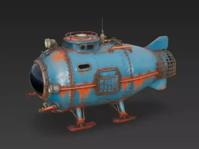 Abyssal Iron Bathysphere 3D Model Low-poly 3D model