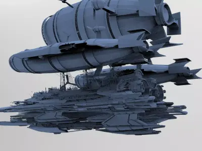 Sci-Fi Cargo ship 5  3D model