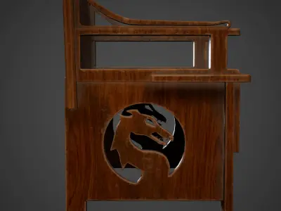 Medieval Chair Low Poly Game Ready Low-poly 3D model