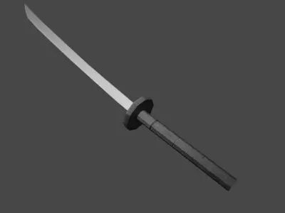 katana samurai sword Free 3D model 8