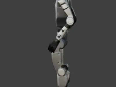 Humanoid Robot Sci-Fi Game-Ready 3D Model with PBR Textures Low-poly 3D model