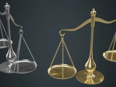 Balance Scale 1A Low-poly 3D model