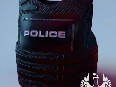  Game Ready Police Officer Vest Low-poly 3D model