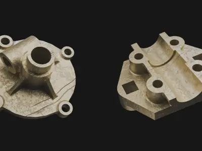 Building Blocks Kit Casted Parts Hard Surface SILVER V8 Low-poly 3D model