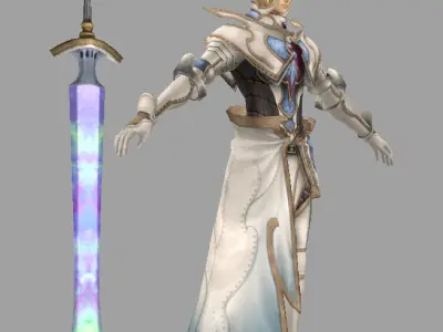 Assassin person from final fantasy xiv Low-poly 3D model