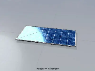 Solar module version 3 2x4m tilt angle 0 degrees without stand Low-poly 3D model